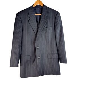 Hickey Freeman Loro Piana Super 120’s Men's Black Pinstripe Blazer Unknown Size
